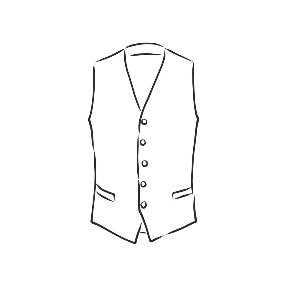 Waistcoat vector sketch icon isolated on background Hand drawn Waistcoat icon Waistcoat sketch icon for infographic website or app