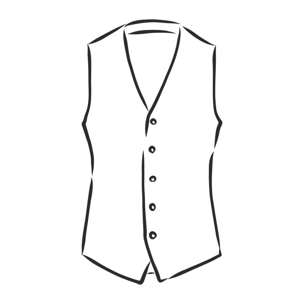 Waistcoat vector sketch icon isolated on background Hand drawn Waistcoat icon Waistcoat sketch icon for infographic website or app
