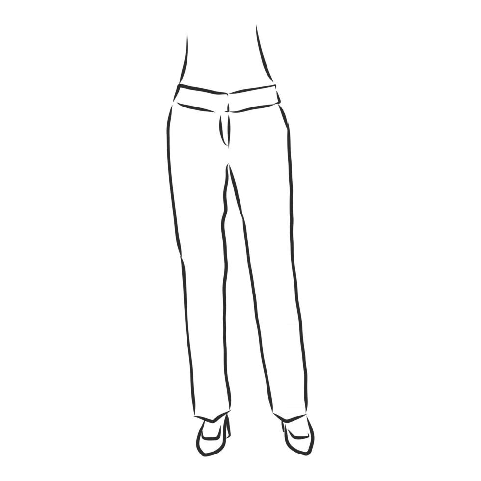 technical sketch of trousers classic trousers vector sketch illustration