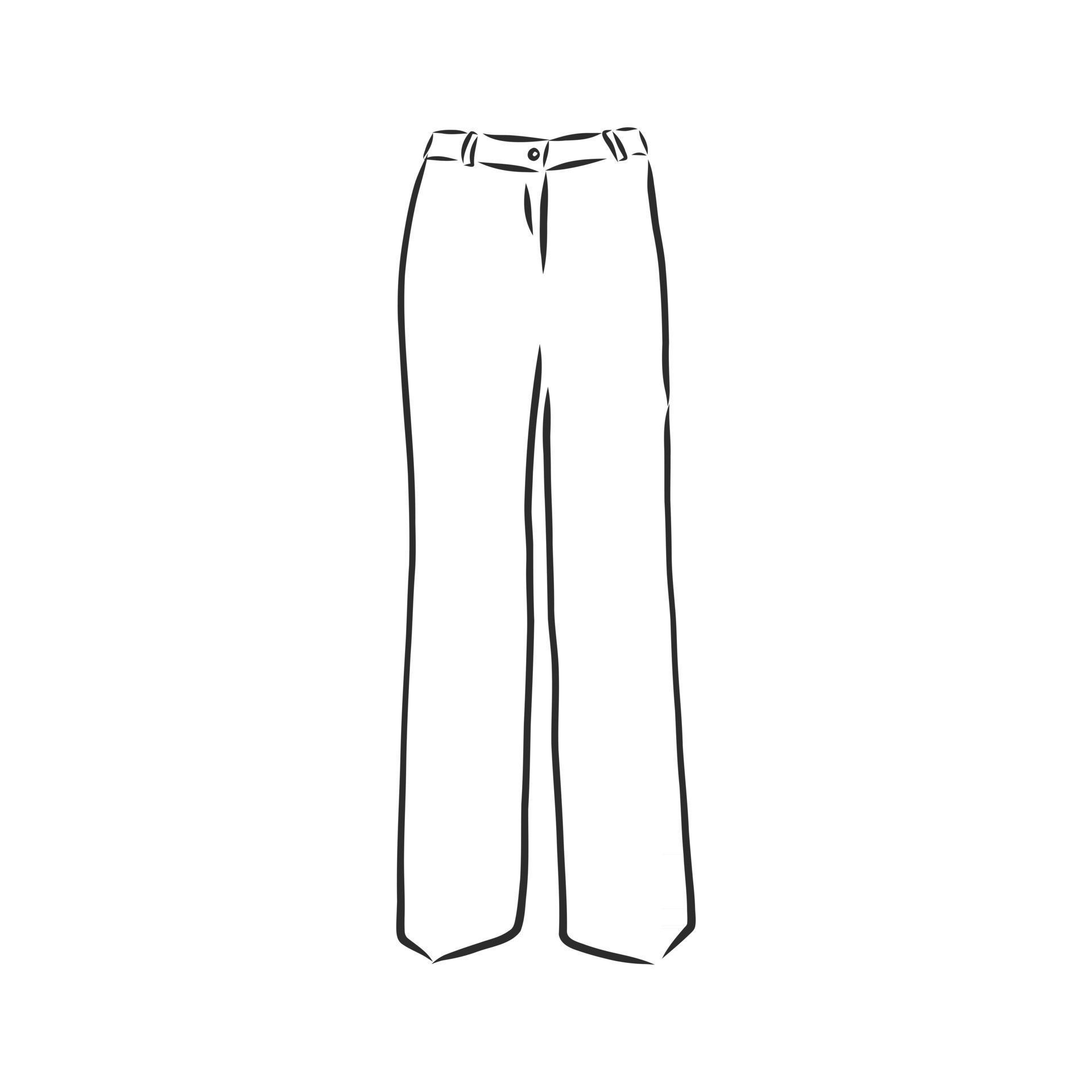 technical sketch of trousers classic trousers vector sketch