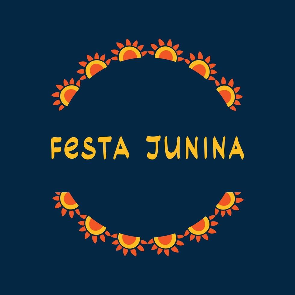 Festa Junina round frame vector