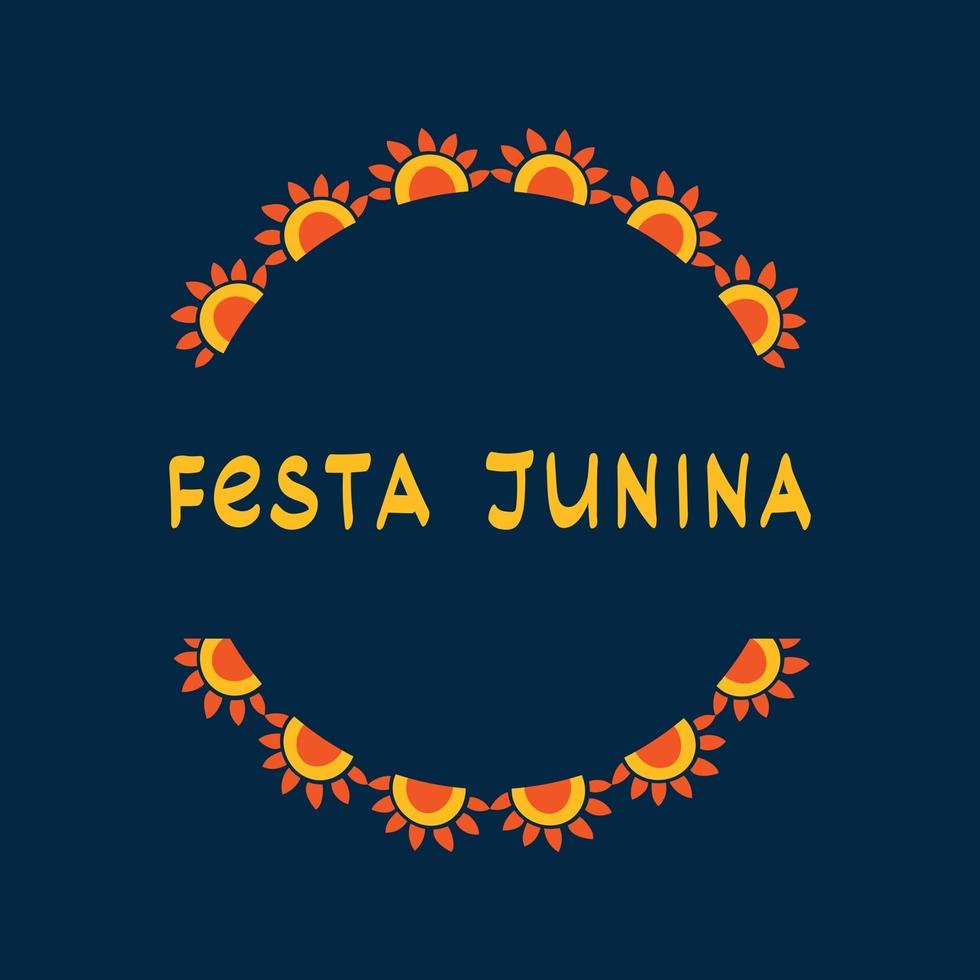 Festa Junina round frame vector