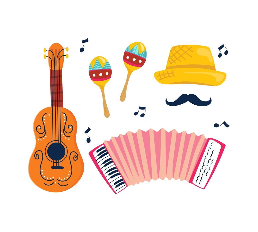 conjunto de elementos de diseño musical vector