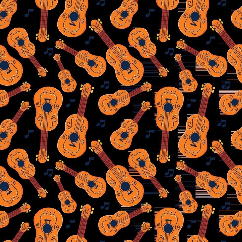 guitarra, seamless, patrón vector