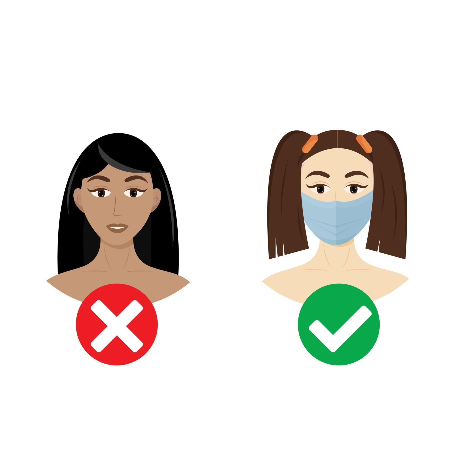 Sign You are not allowed to enter without a mask Warning about wearing