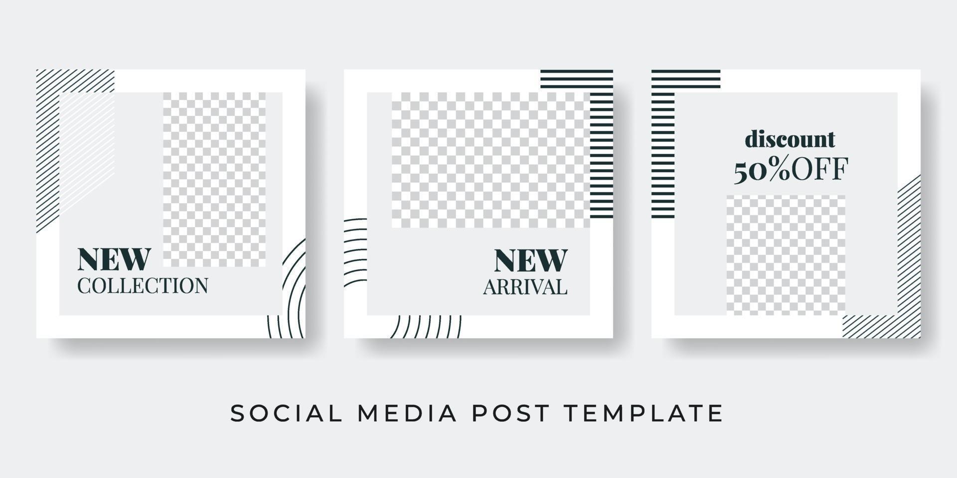 Social media fashion trendy stories and post creative vector set