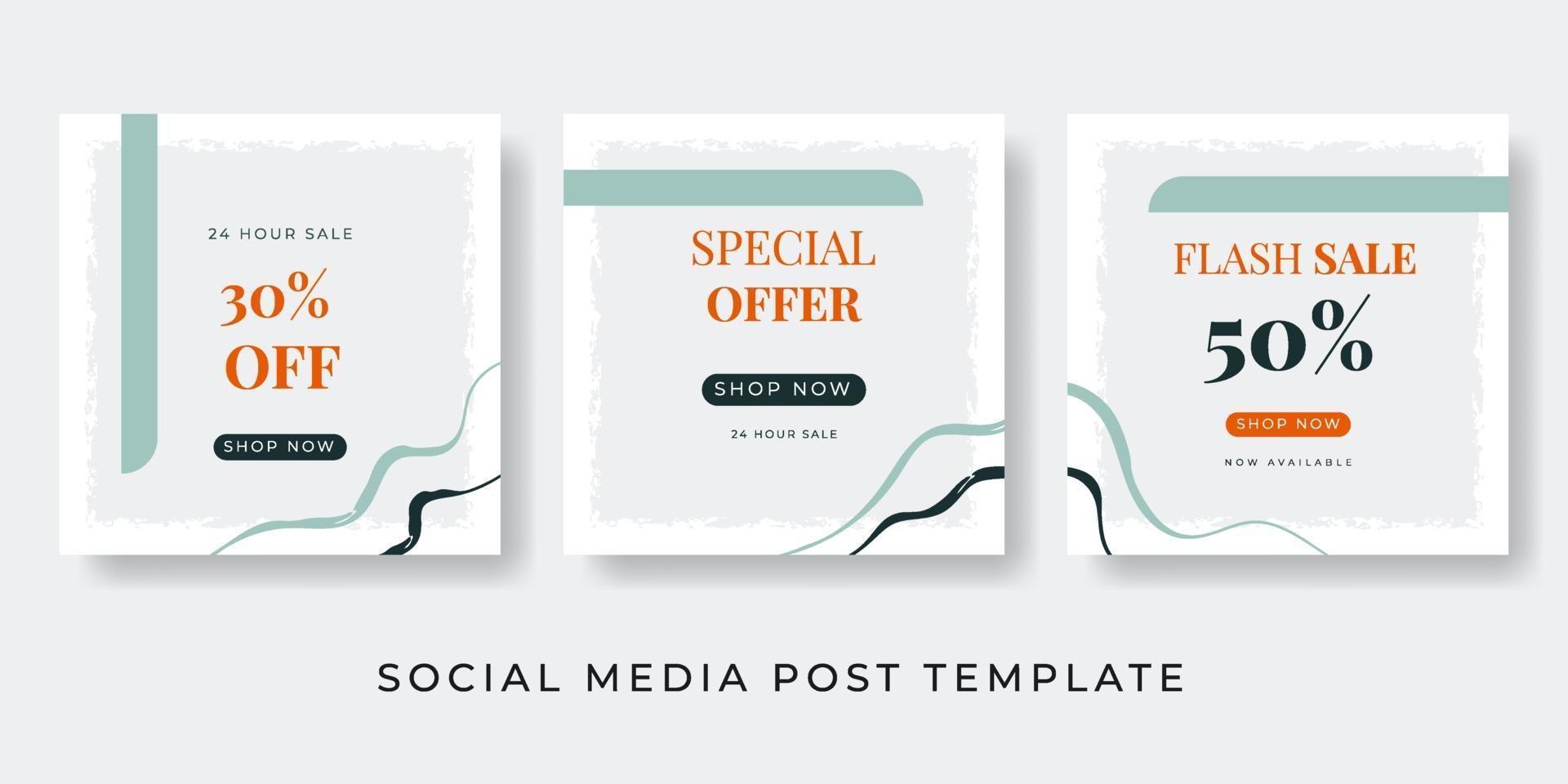 Abstract instagram sale post stories creative vector set Background template with copy space for text colored shapes line arts in warm color of the earth tone