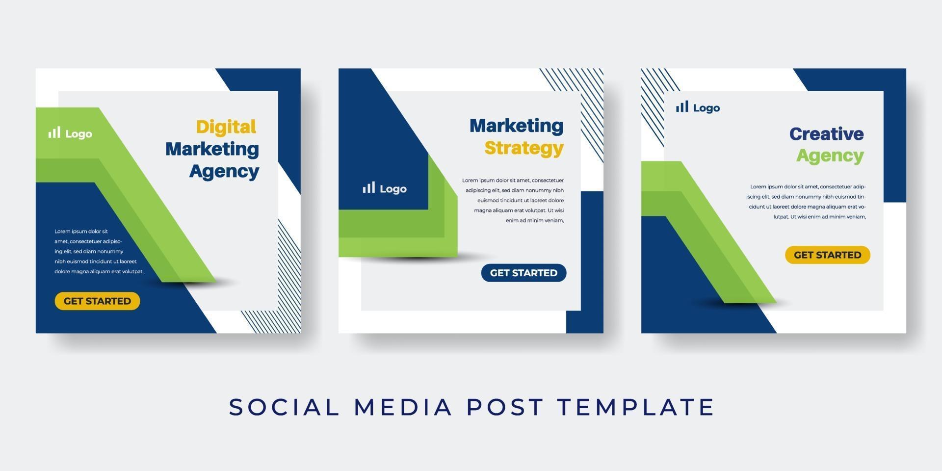 Modern digital marketing social media post design template vector