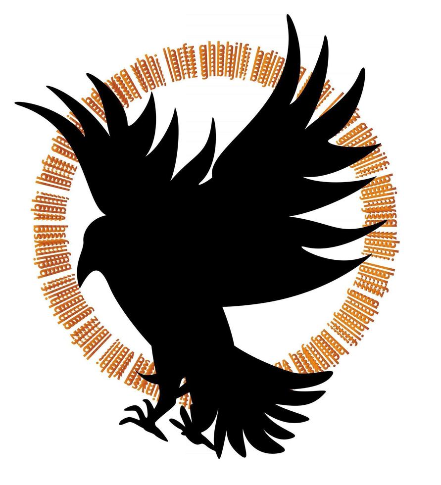 Vector image of silhouettes of birds in flight