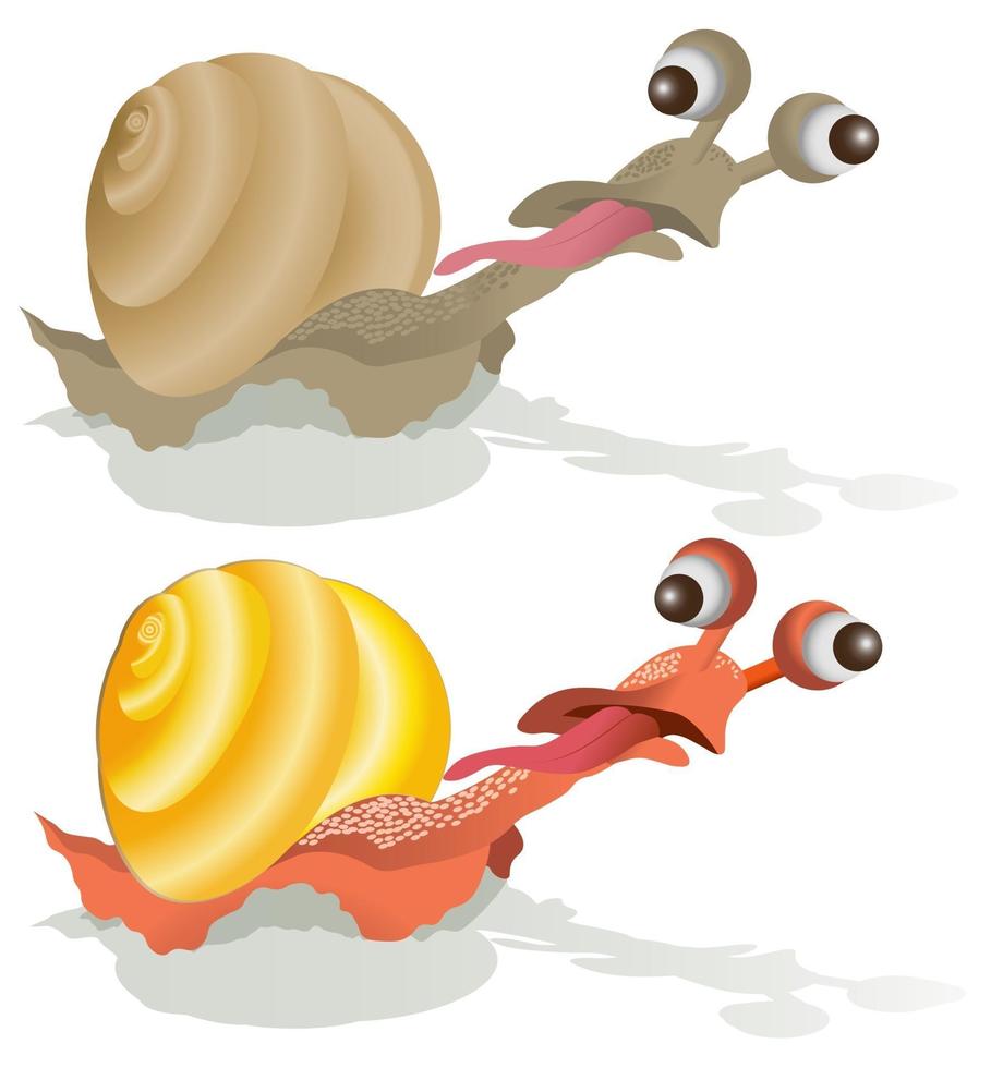 vector image of a snail aspiring to the goal