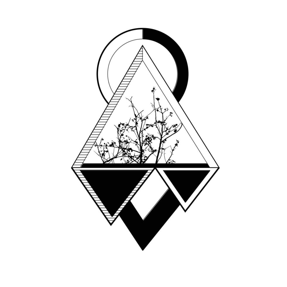 tattoo triangle geomatic illustration symbol style vector