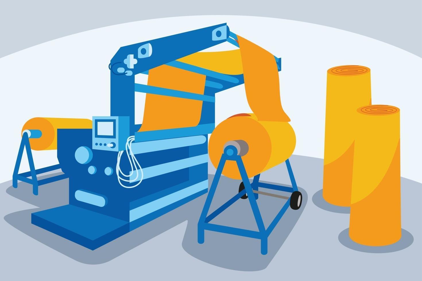 Textile Machinery Industry Vector Illustration