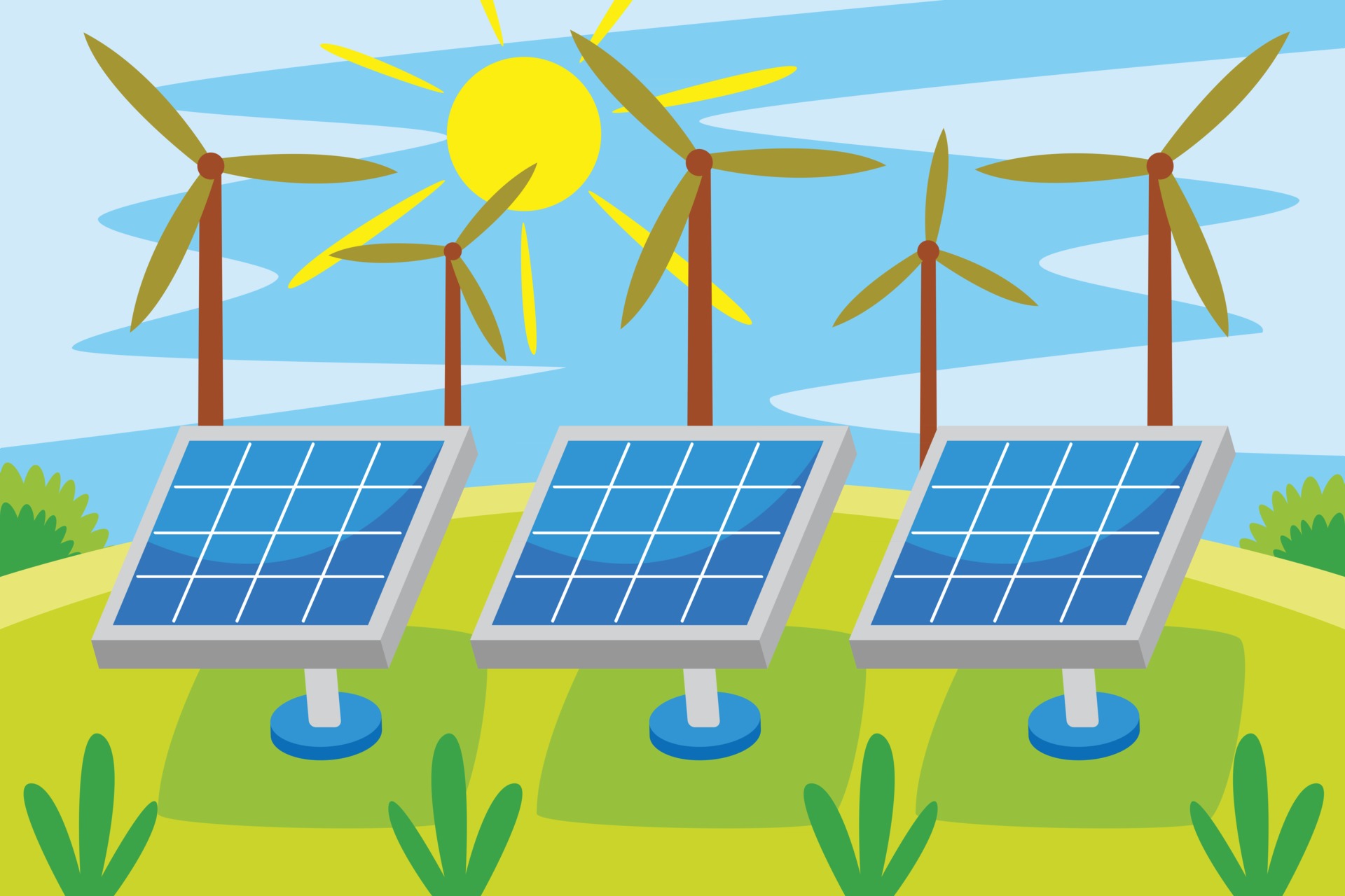 Solar Energy Industry Vector Illustration 2399156 Vector Art at Vecteezy