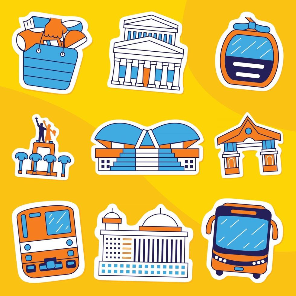 jakarta sticker pack vector