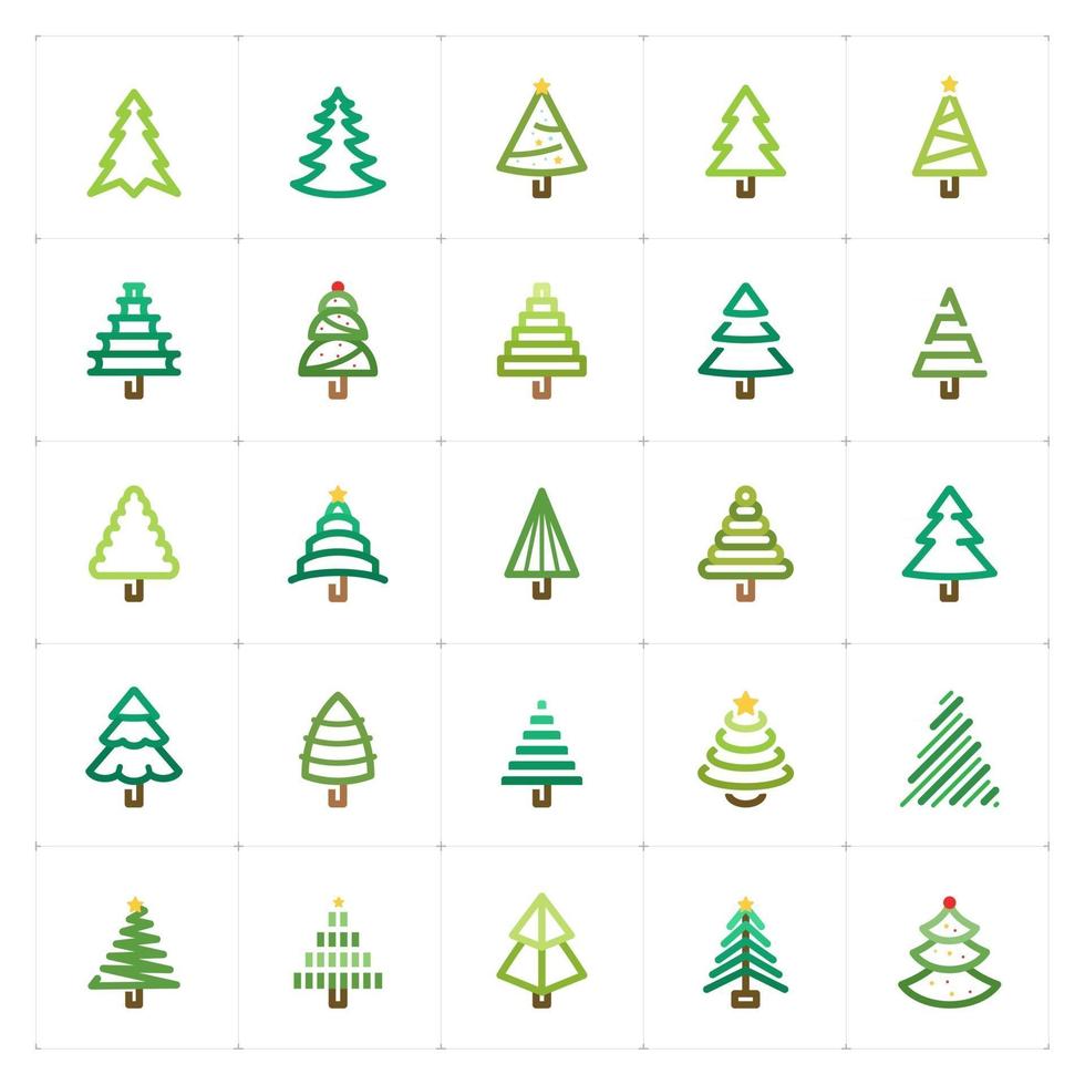 Christmas Tree Color Icon vector