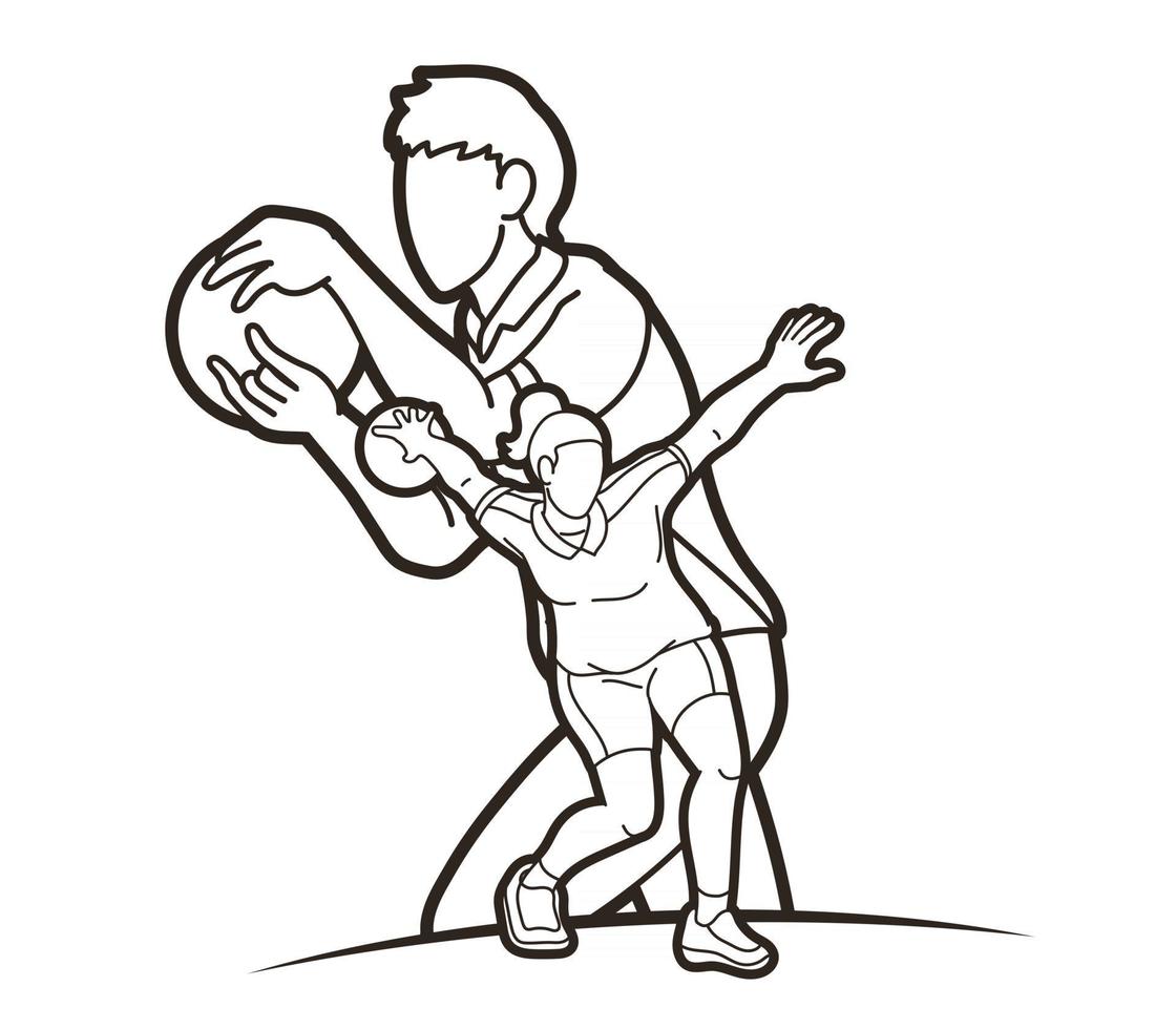Bowling Players Man and Female Action vector