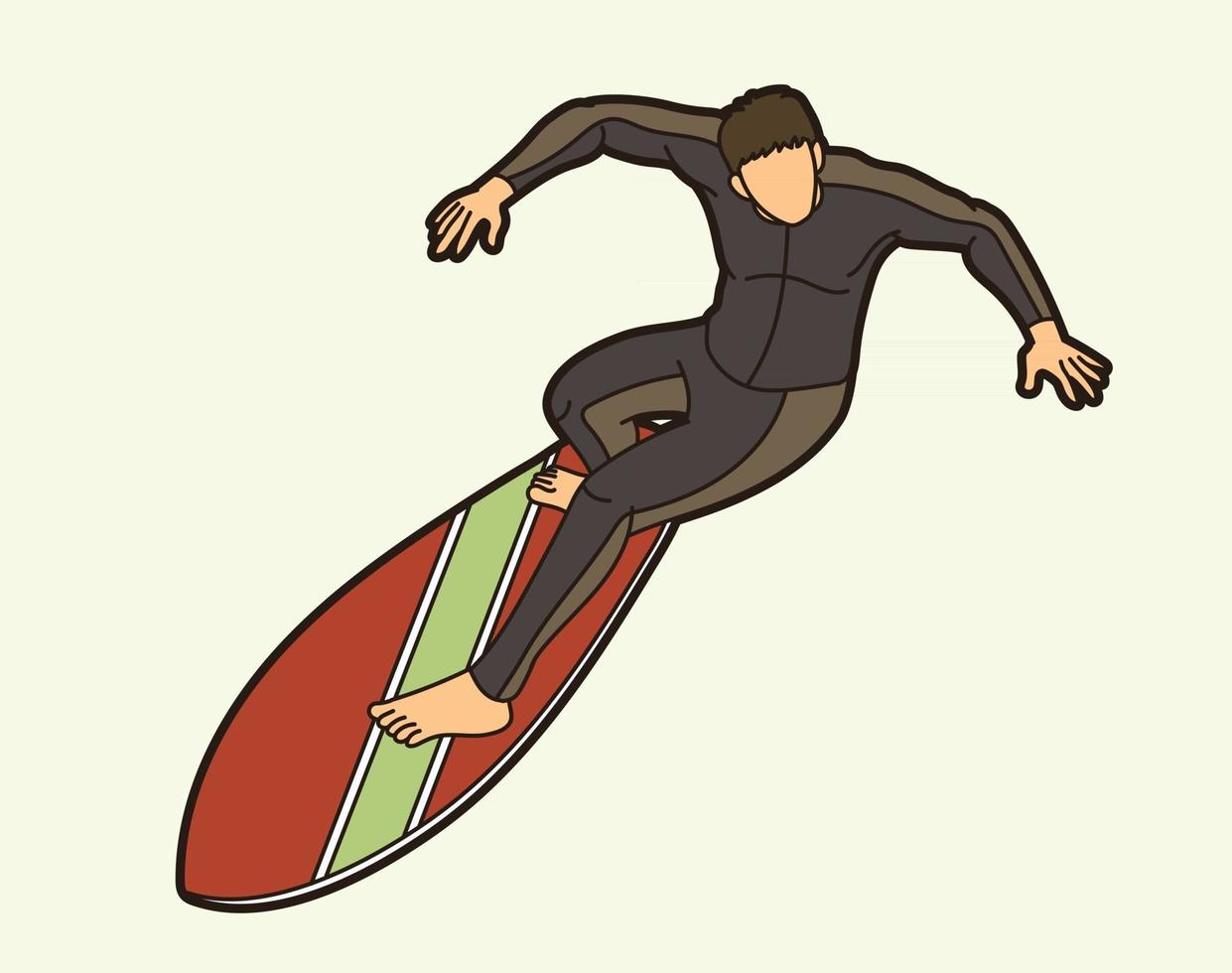 vector de surfista de deporte de surf