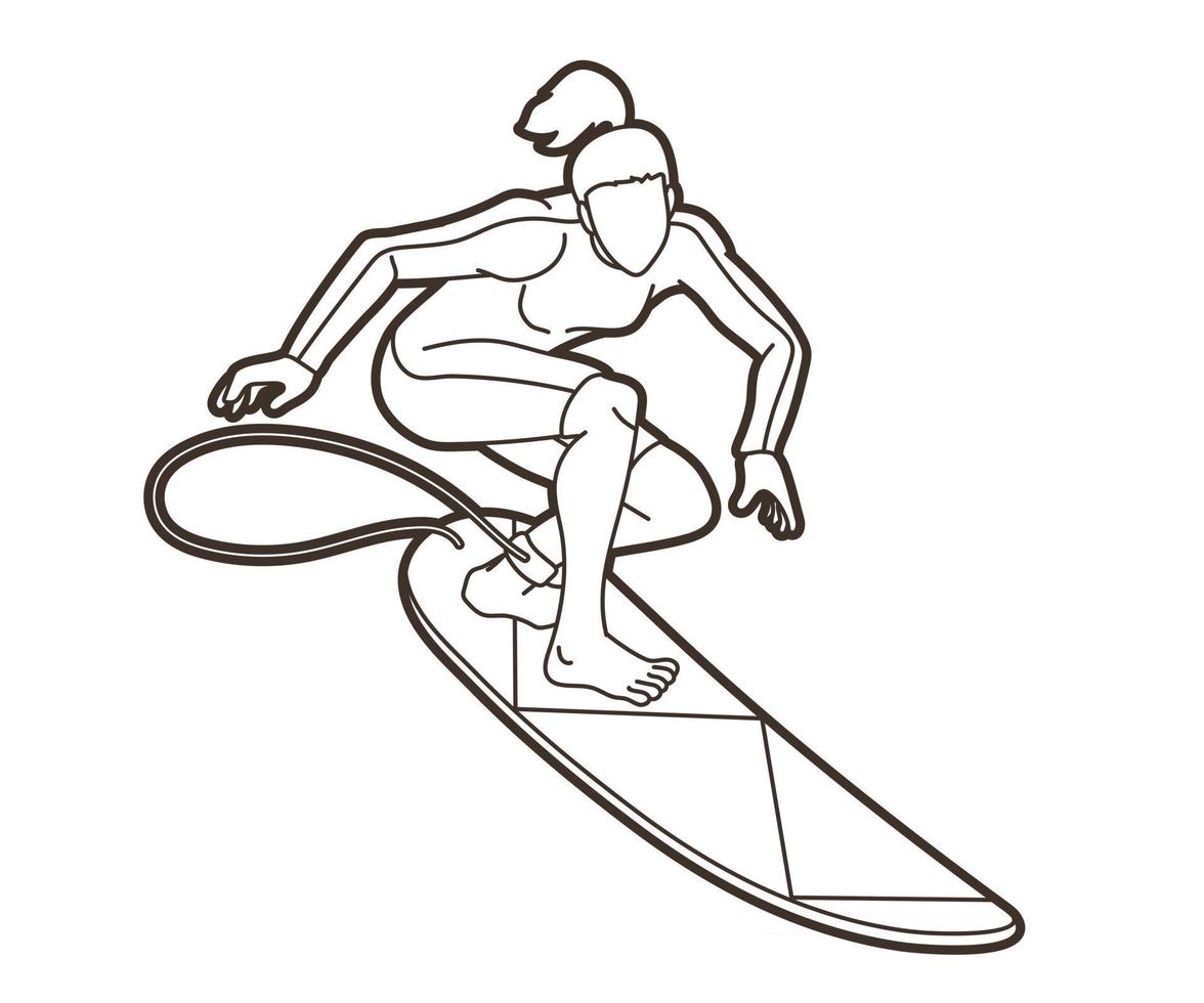 jugador de deporte de surf vector