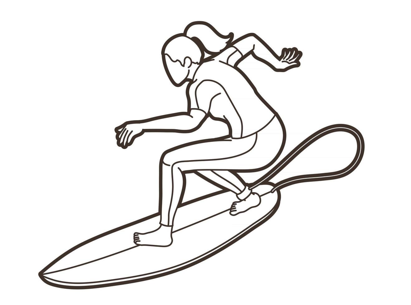 dibujos animados de deporte de surf vector