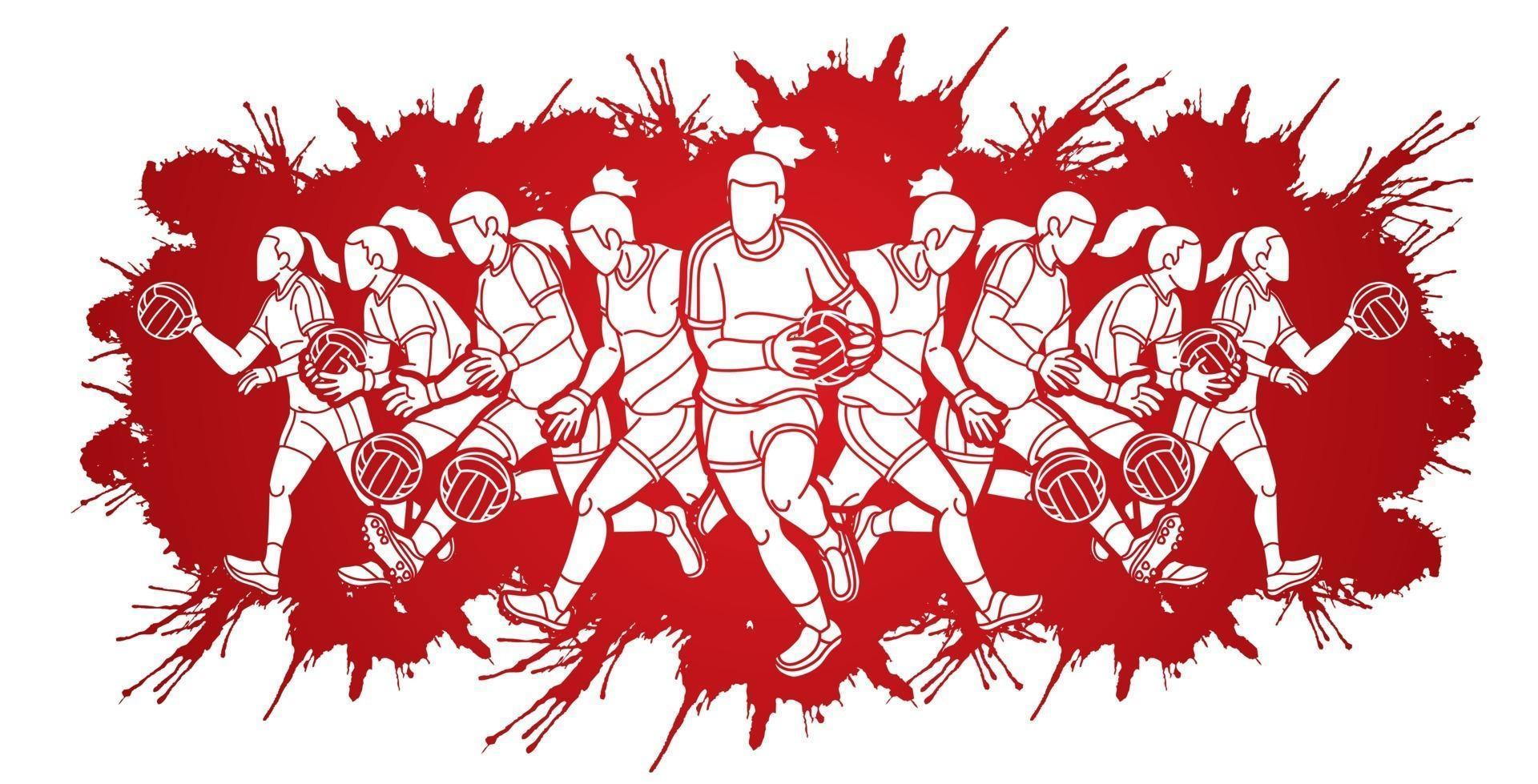 Team Gaelic Football  Women Players vector