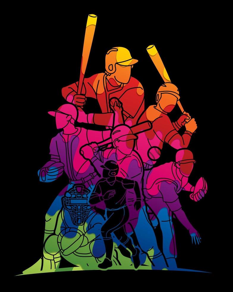 Abstract Baseball Team Graphic Vector