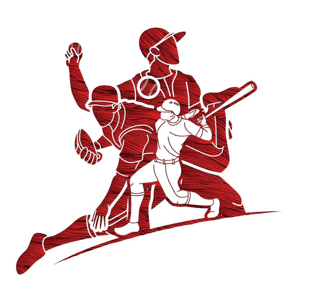 Baseball Team Action vector
