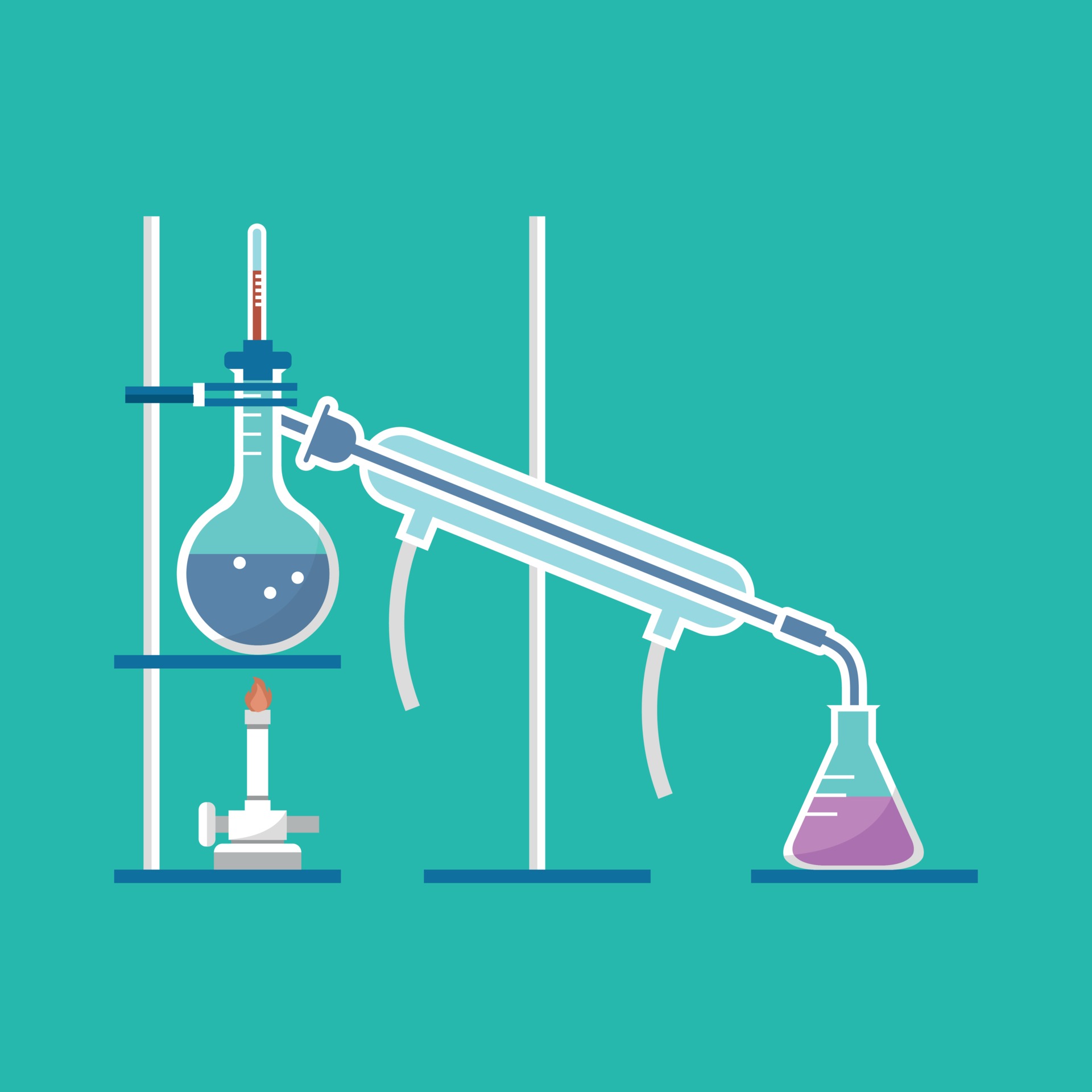Simple distillation model in chemistry laboratory vector 2399308 Vector