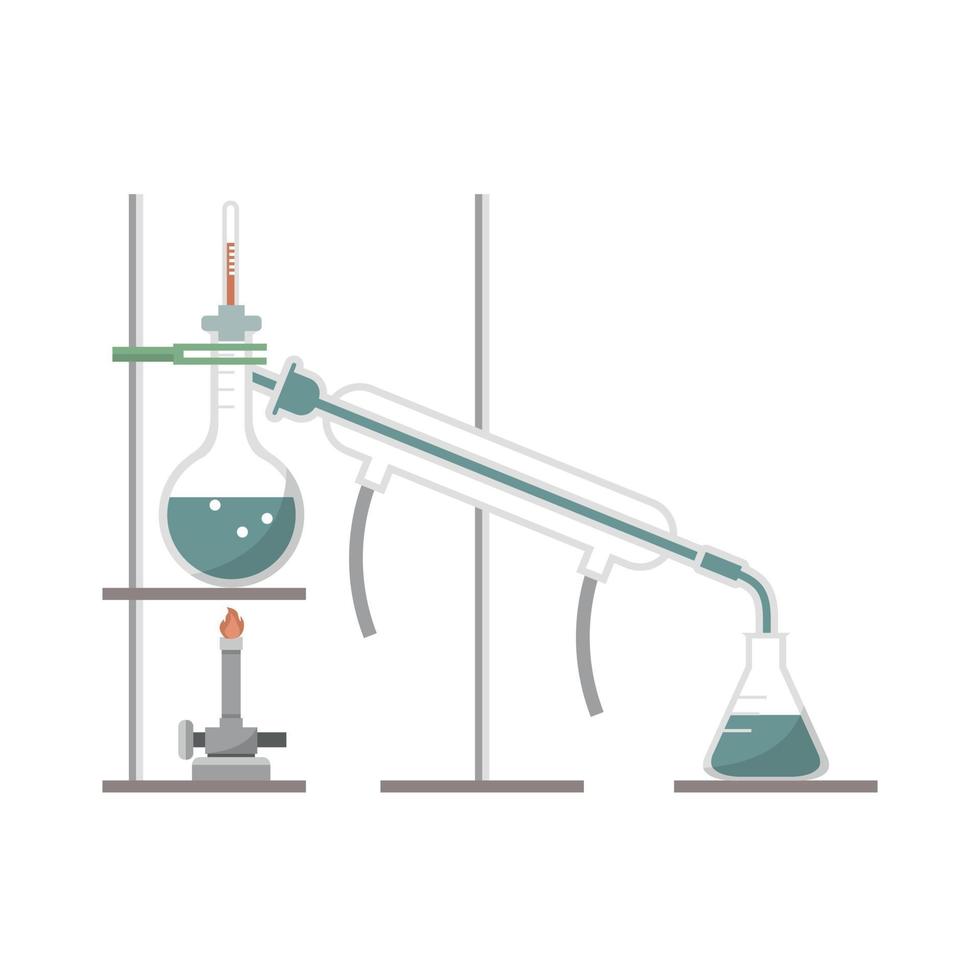 Simple distillation model in chemistry laboratory 2399309 Vector Art at