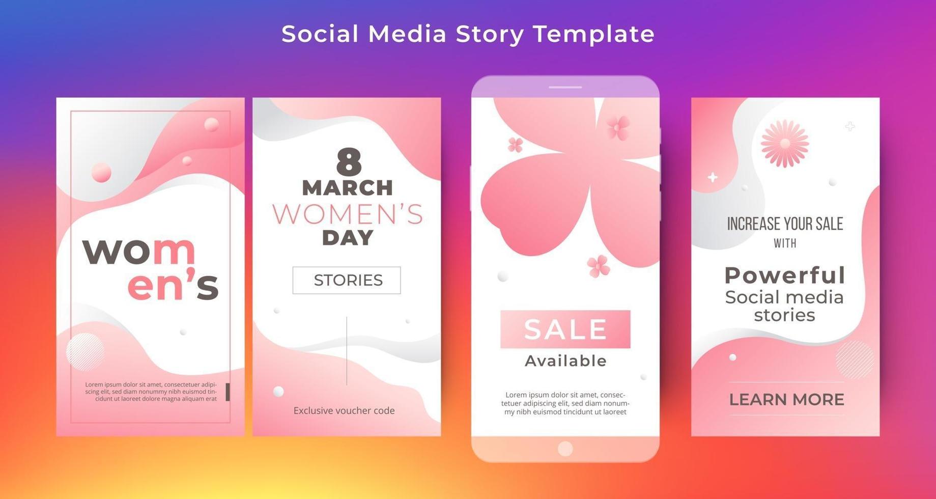 Social media story women day template vector