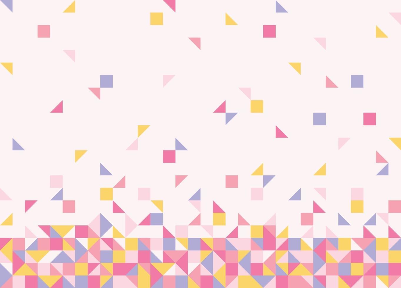 Squares and triangular pieces are gradually piled up underneath vector