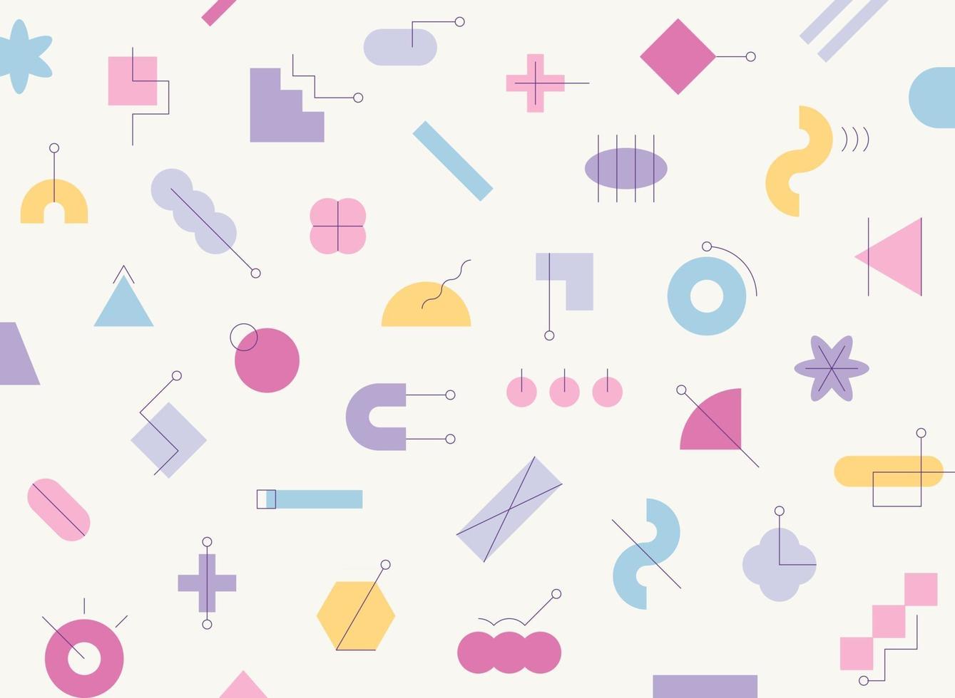 A design in which various shapes of shapes harmonize with the line decoration vector