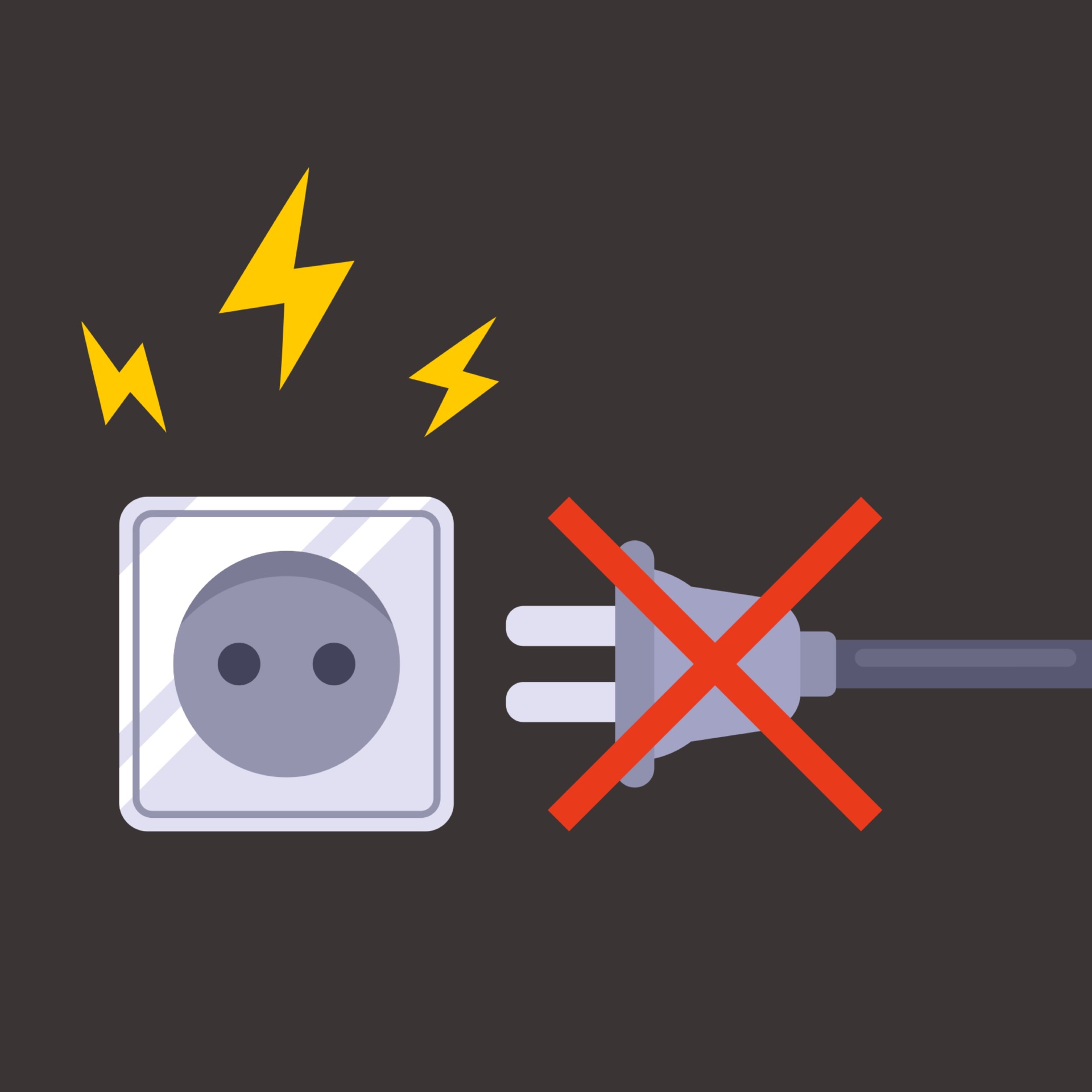short circuit in the electrical outlet do not plug electrical