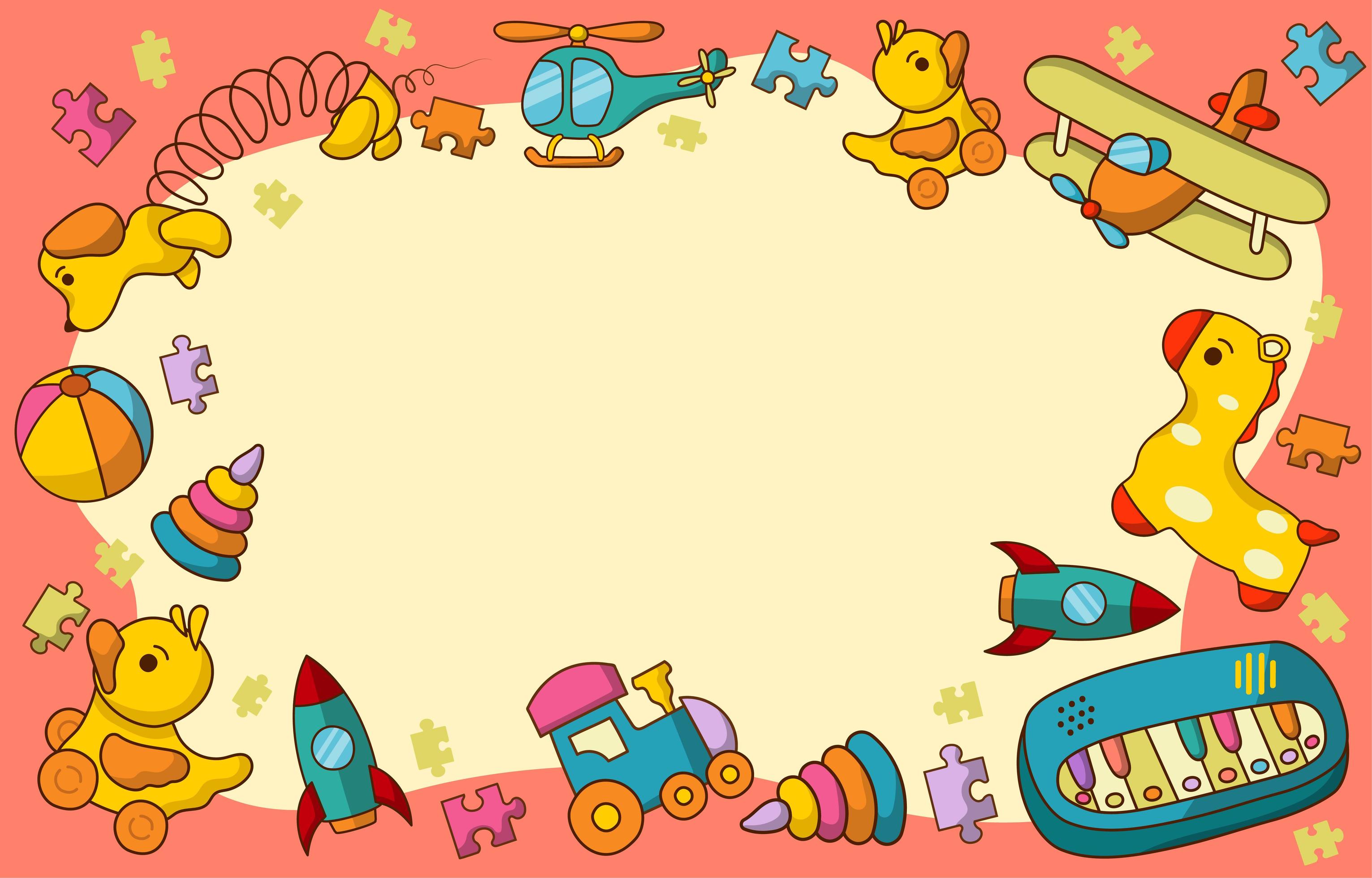 Kids Toys Frame Concept 2399492 Vector Art at Vecteezy