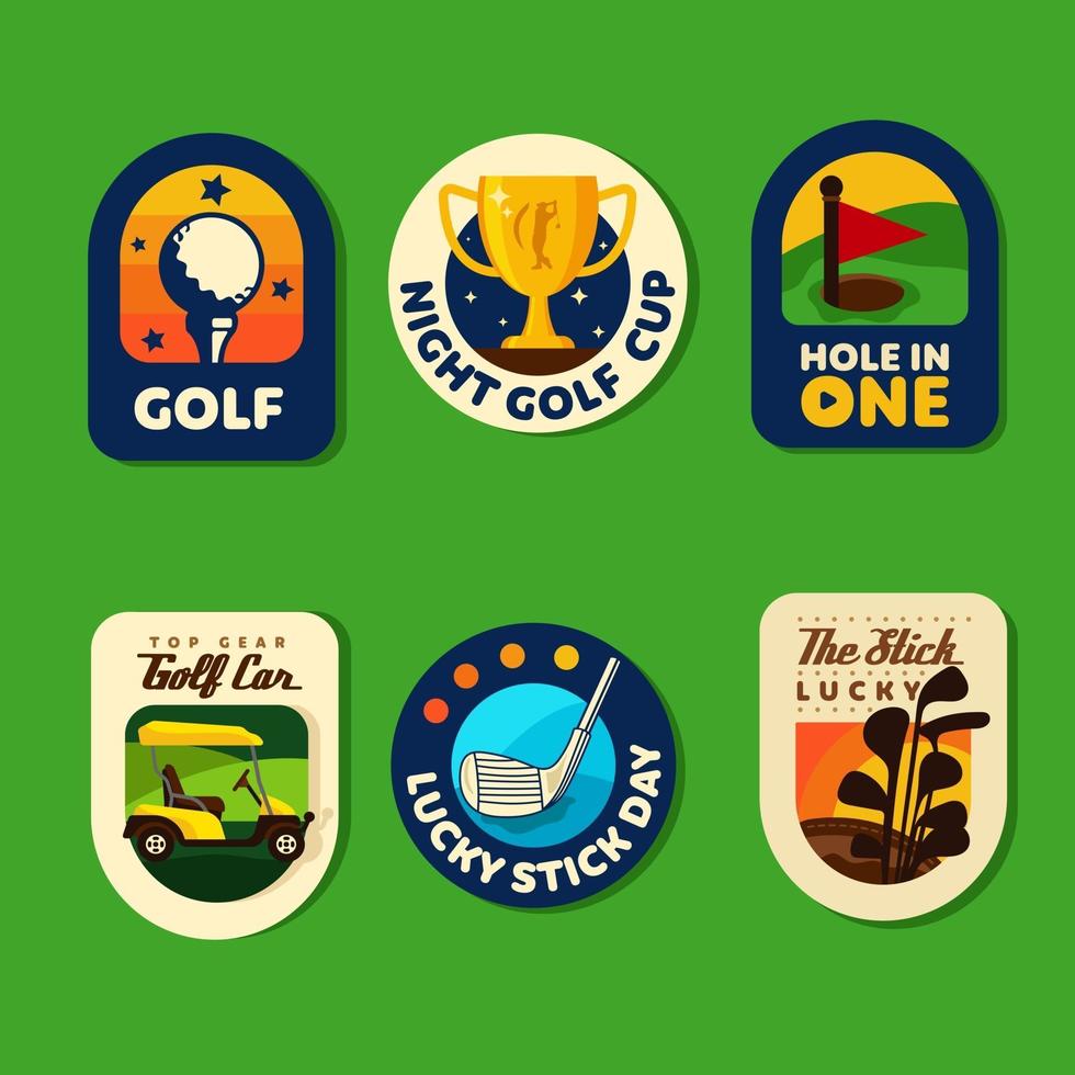 conjunto de concepto de insignias de golf vector