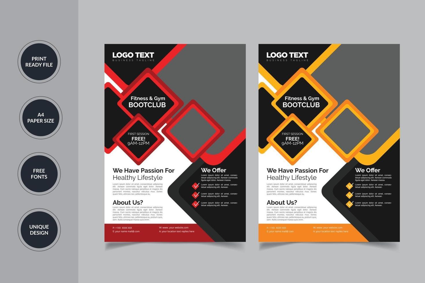 Modern abstract gym flyer vector