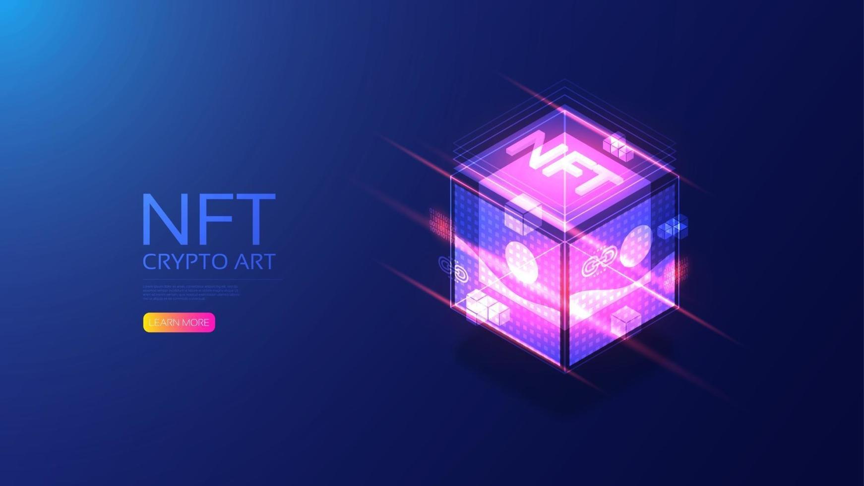 Isometric crypto art vector