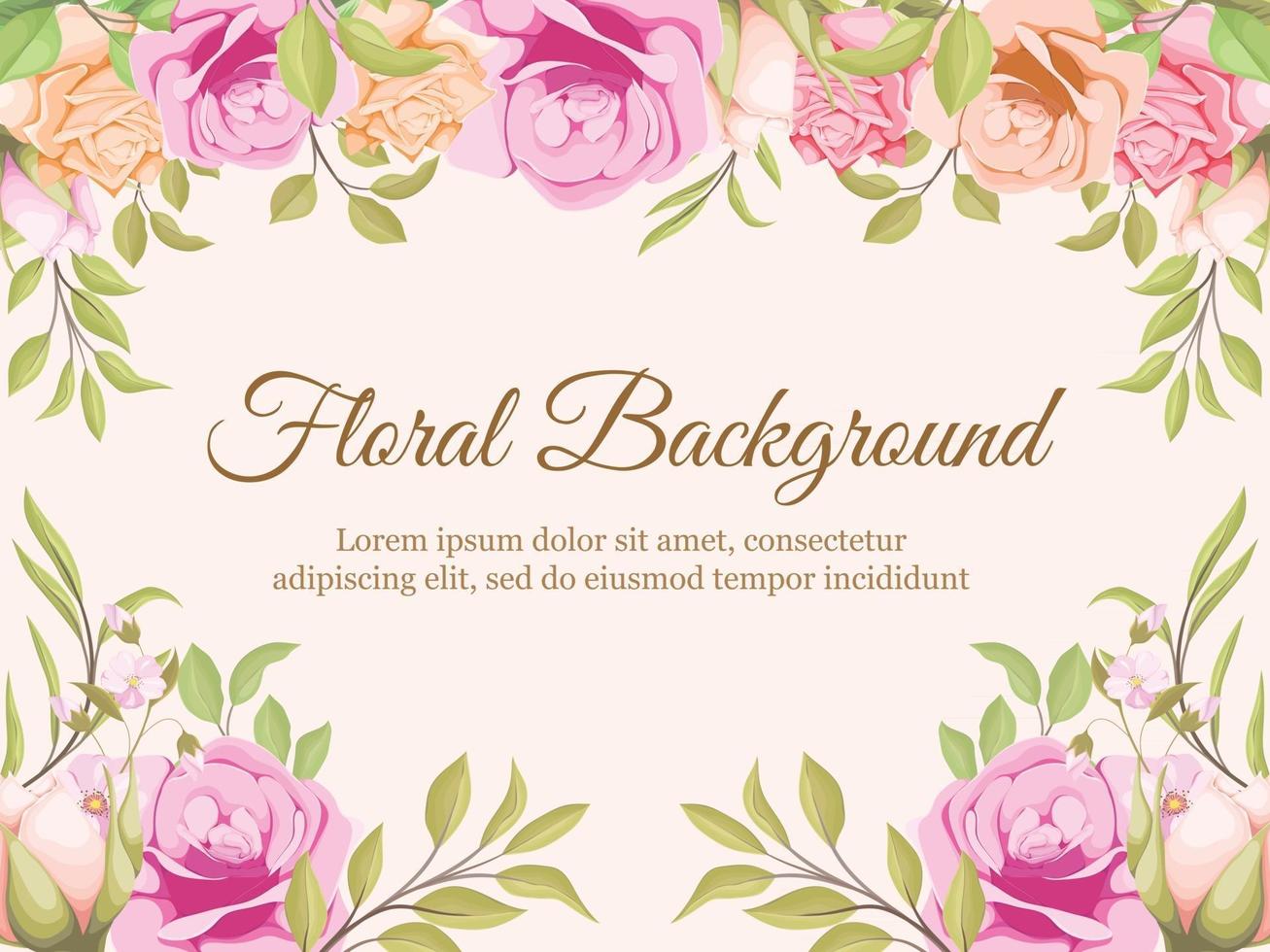 Floral Concept Wedding Banner Background Template Design vector