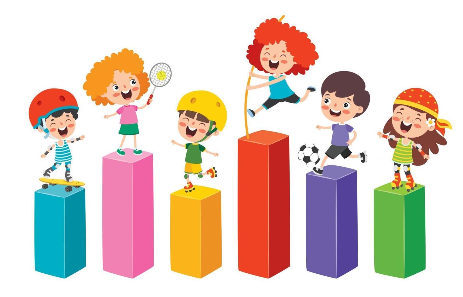 diseño de concepto de deporte con niños divertidos vector