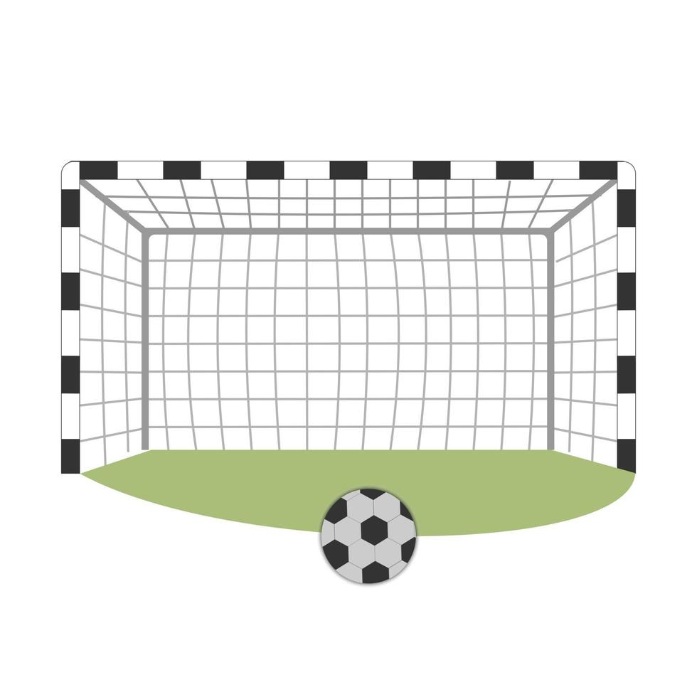 Soccer goal with a ball vector