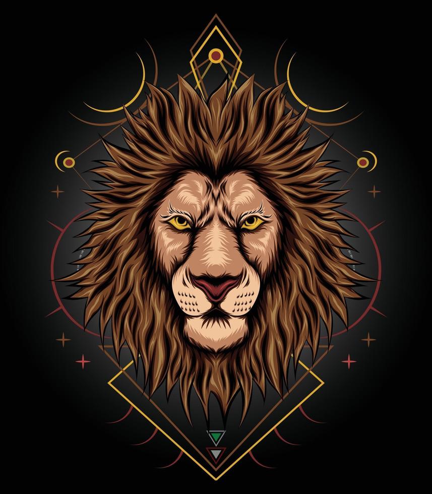 Lion artwork Design illustration template for t shirt clothing apparel and merchandise vector