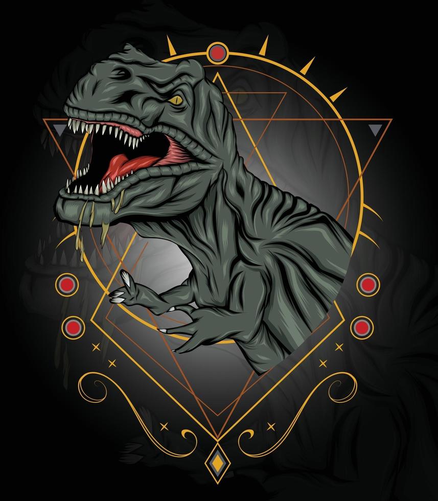 T rex mascot illustration for t shirt design and logo concept vector