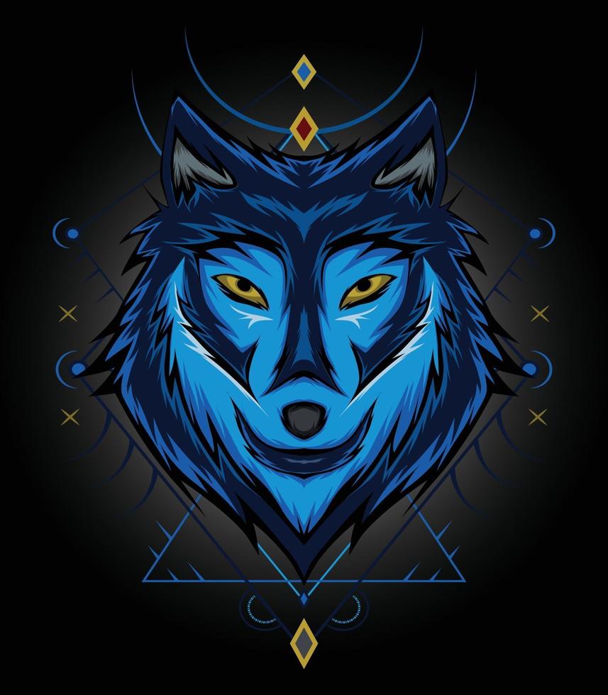 wolves design illustration art for apparel design template vector