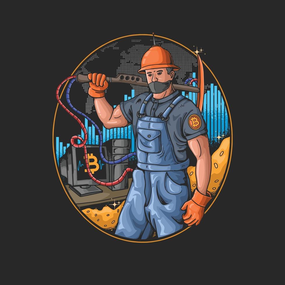 ilustración de minería digital negocio moderno vector