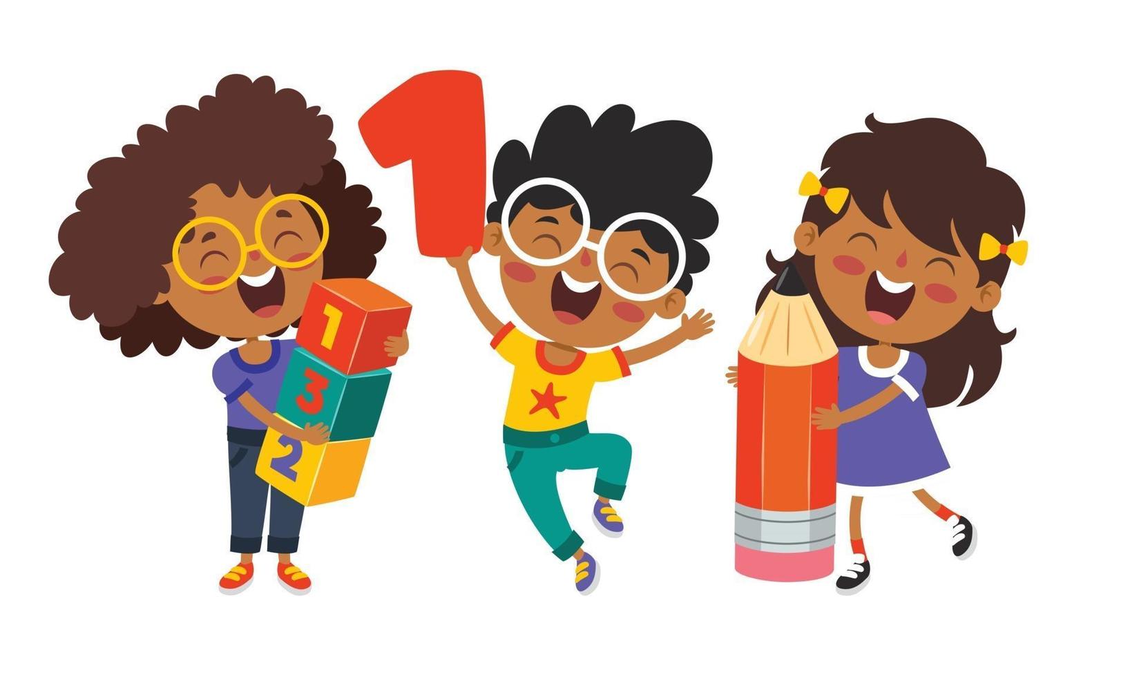 Education Concept With Funny Characters vector