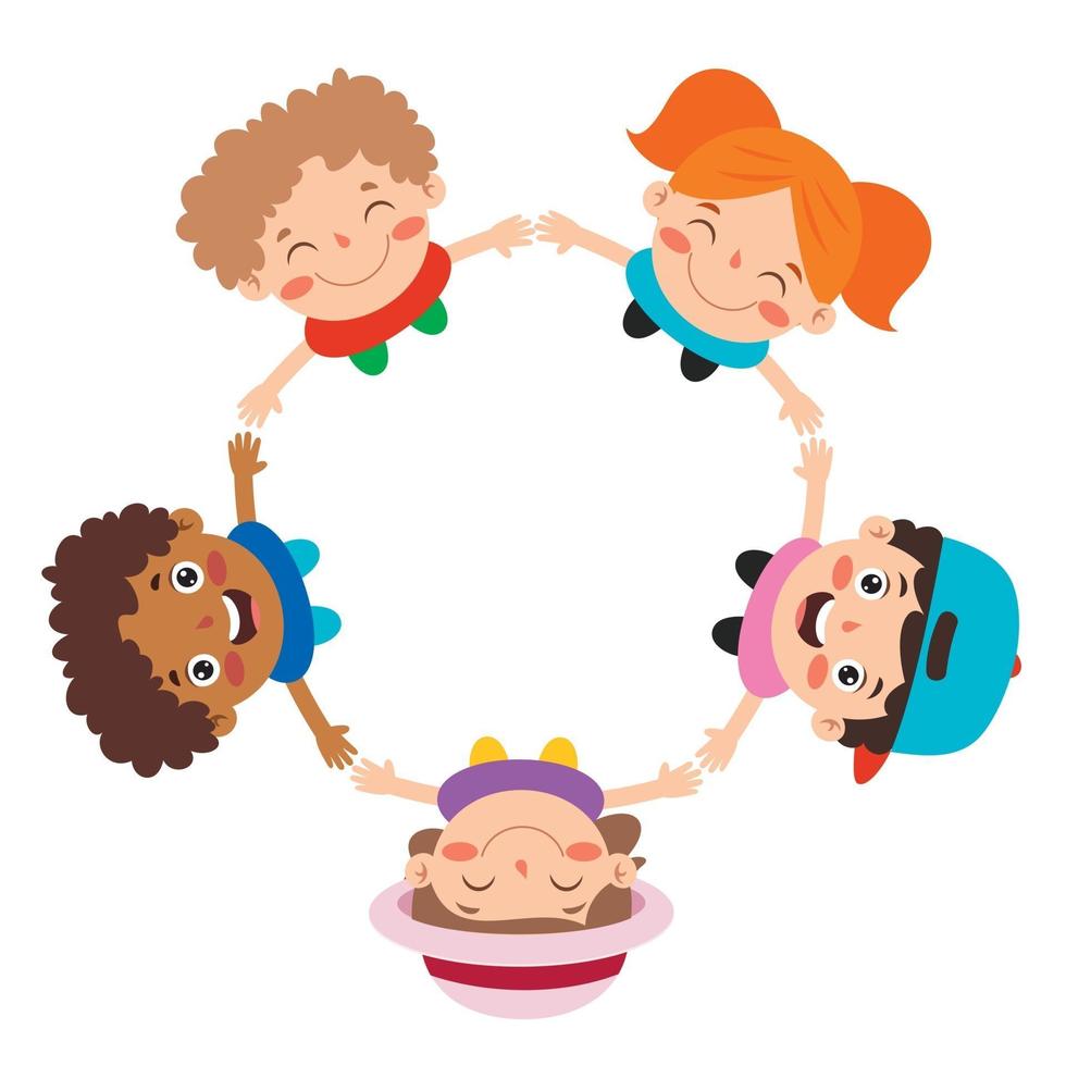 Happy Multi Ethnic Kids Playing Together vector