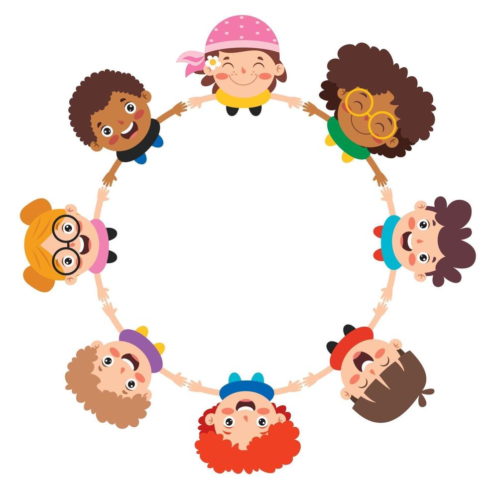 Happy Multi Ethnic Kids Playing Together vector