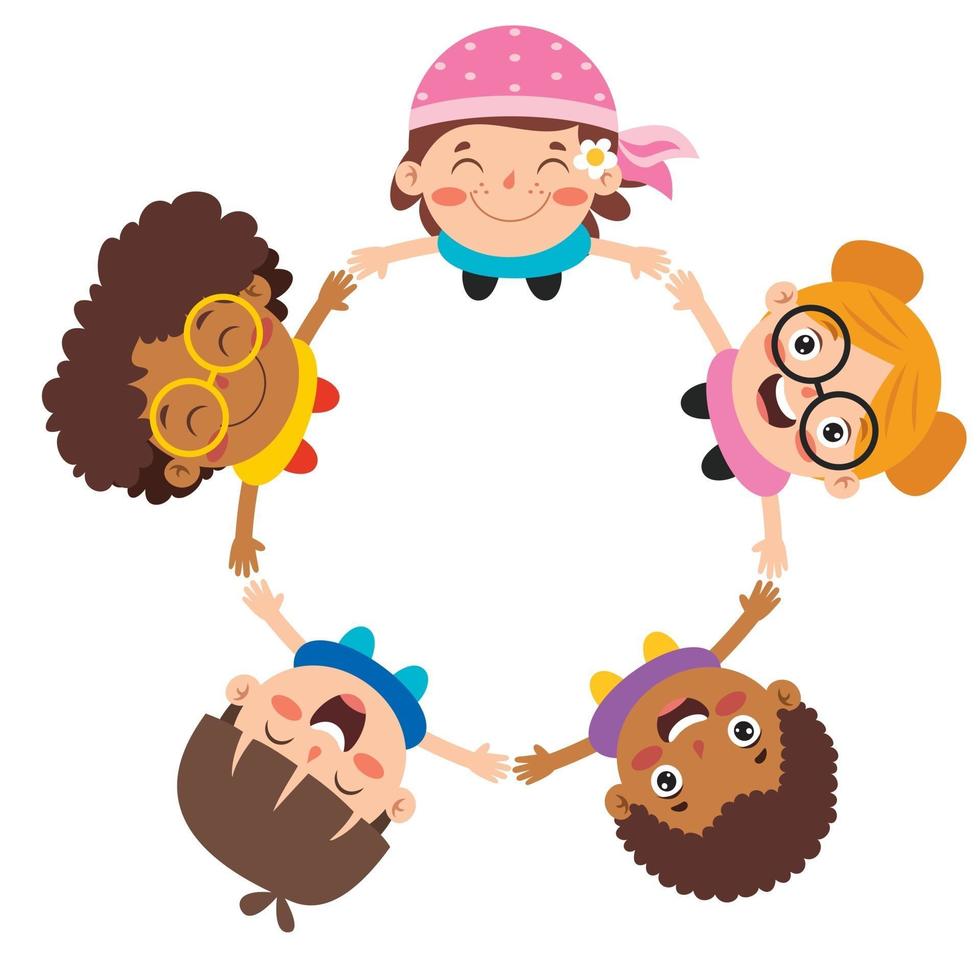 Happy Multi Ethnic Kids Playing Together vector