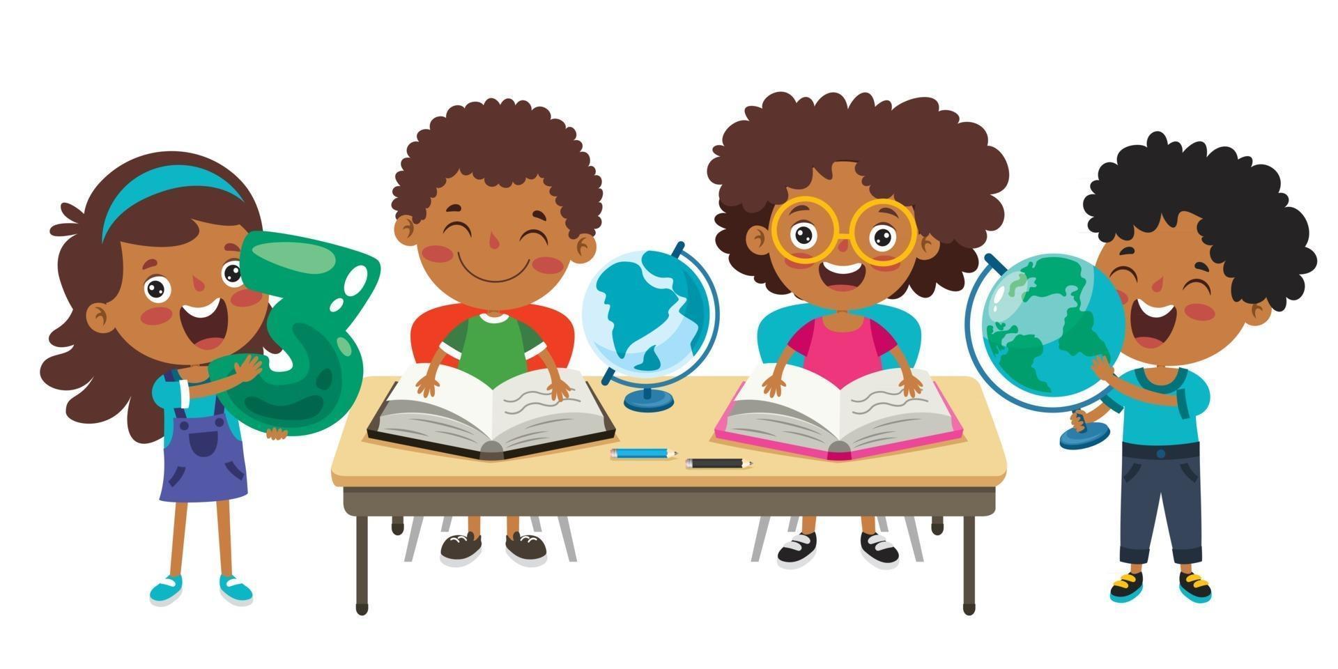 Education Concept With Funny Characters vector