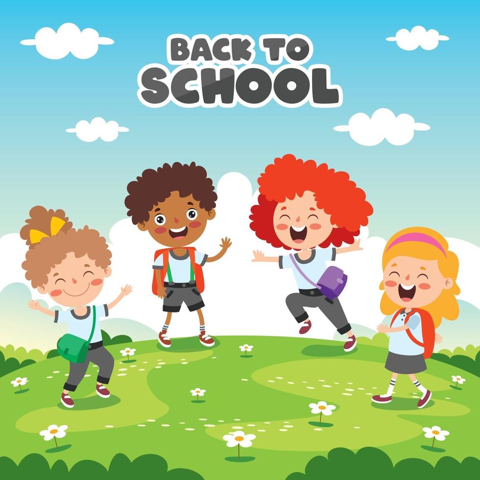 Education Concept With Funny Characters vector