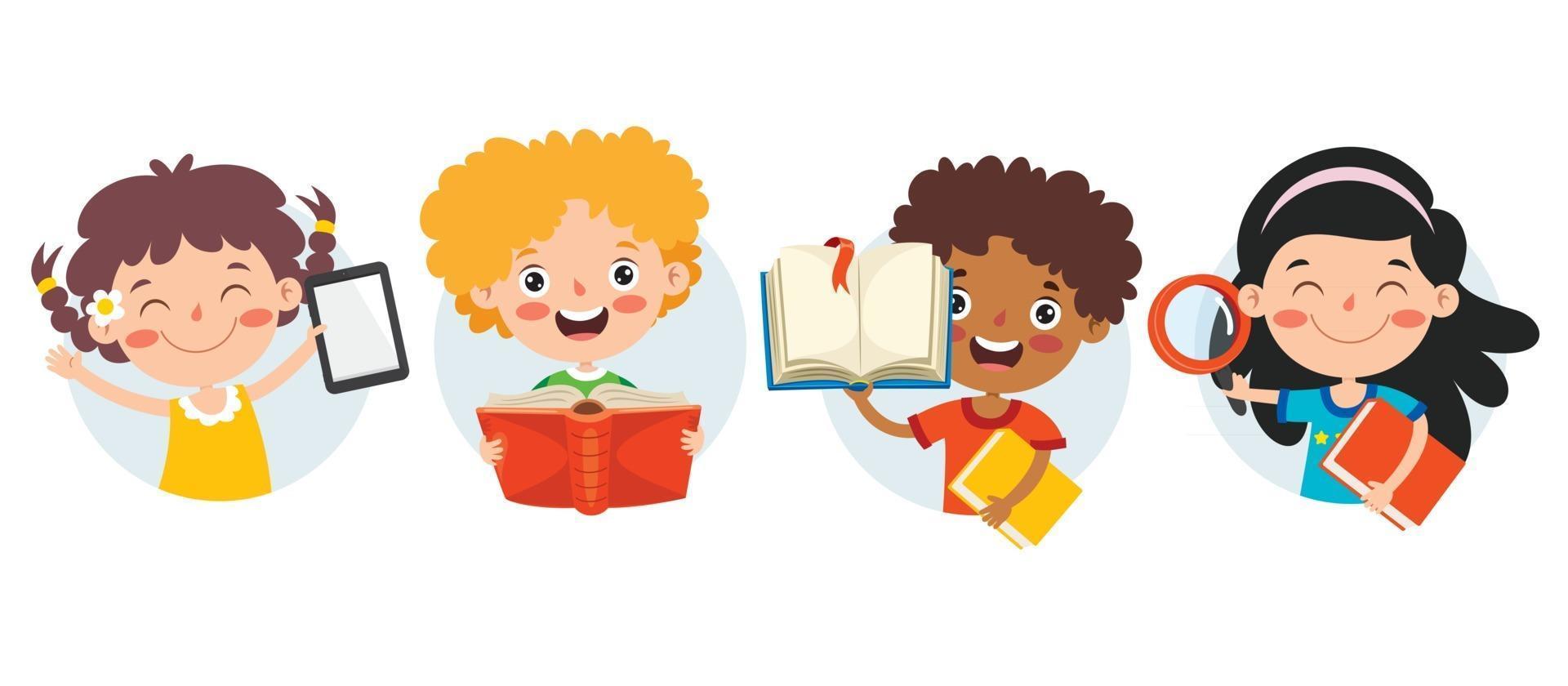 Education Concept With Funny Characters vector